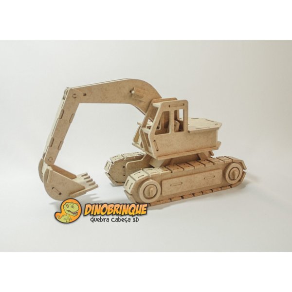 Quebra-Cabeça 3D Escavadeira 113 Peças - Dinobrinque