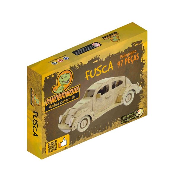 Quebra-Cabeça 3D Fusca 97 Peças - Dinobrinque