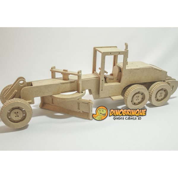 Quebra-Cabeça 3D Motoniveladora 87 Peças - Dinobrinque