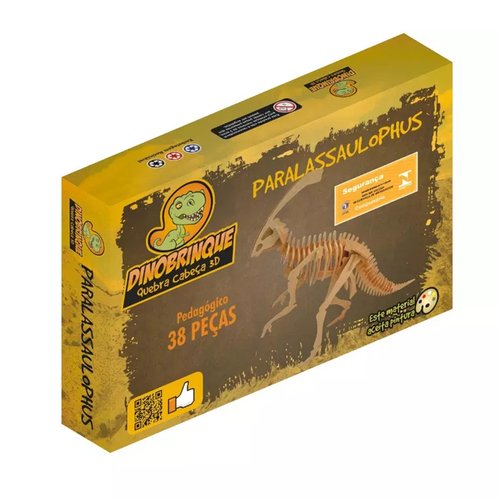 Quebra-Cabeça 3D Parassaurolofo 38 Peças - Dinobrinque