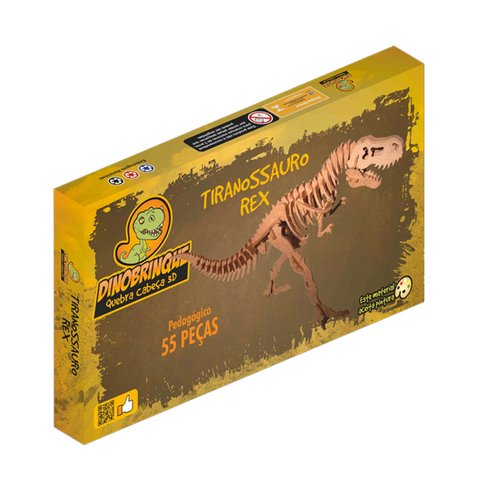 Quebra-Cabeça 3D Tiranossauro Rex 55 Peças - Dinobrinque