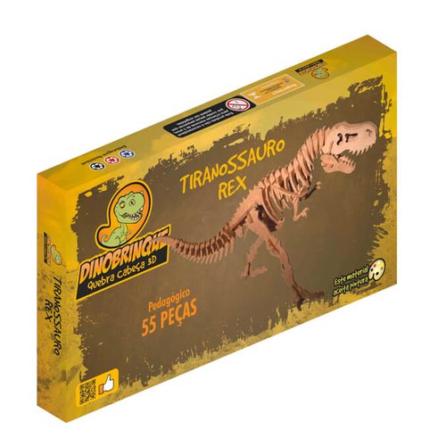 Quebra-Cabeça 3D Tiranossauro Rex Gigante 28 Peças - Dinobrinque