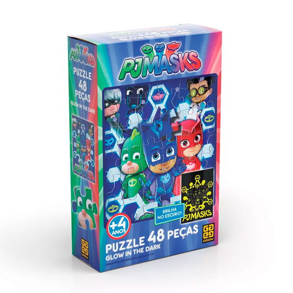 Puzzle 48 peças PJ Masks - Glow in the Dark - Grow
