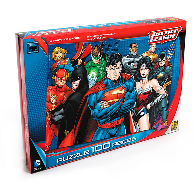 Puzzle 100 peças Liga da Justiça - Grow