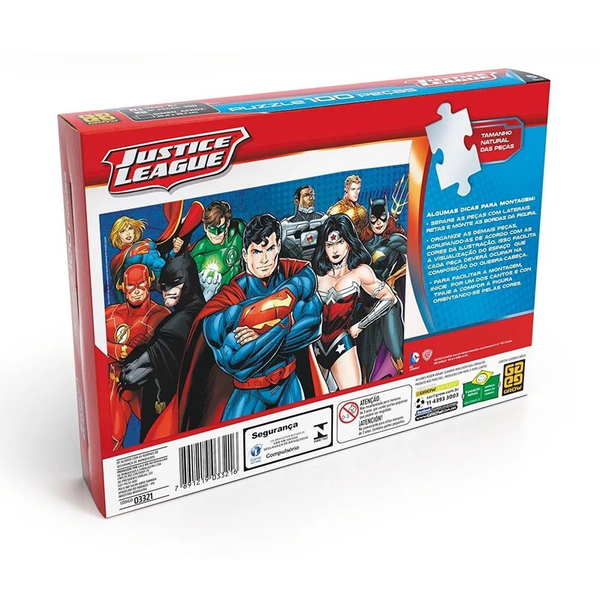 Puzzle 100 peças Liga da Justiça - Grow