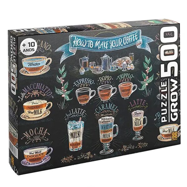 Quebra-Cabeça 500 peças Café Gourmet - Grow