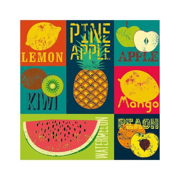 Quebra-Cabeça Pop Art Fruits 4 x 300 Peças Decorart - Grow