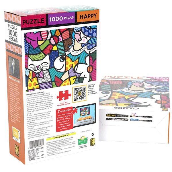Quebra-Cabeça 1000 Peças Romero Britto Happy - Grow