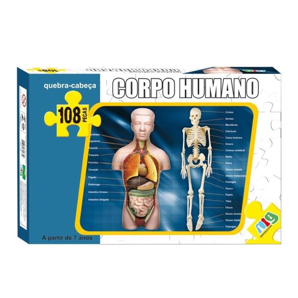 Quebra-Cabeça  Corpo Humano  108 peças - Nig
