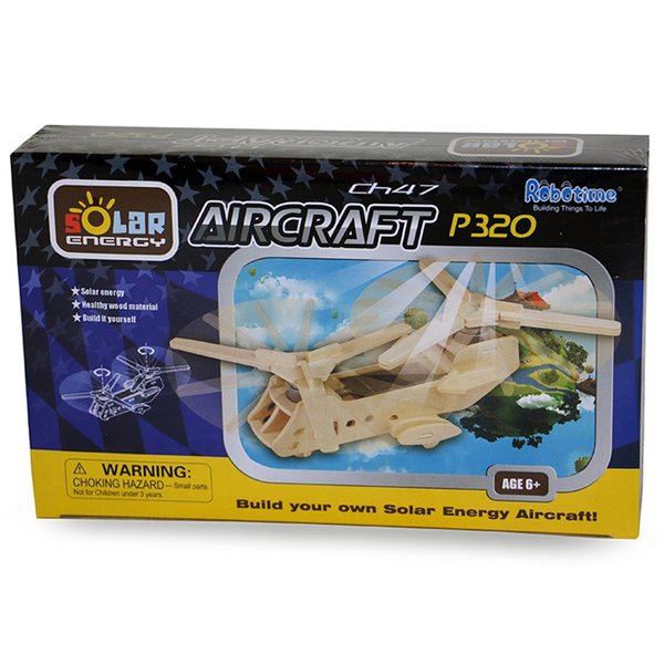 Quebra-Cabeça 3D Avião CH-47 Movido A Energia Solar - Robotime
