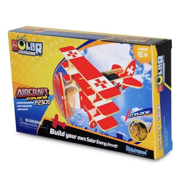 Quebra-Cabeça 3D Avião Triplane Movido A Energia Solar - Robotime