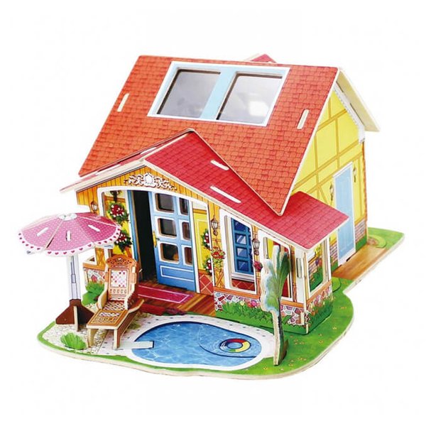 Quebra-Cabeça 3D Casinha Da Piscina E Vestiário - Robotime