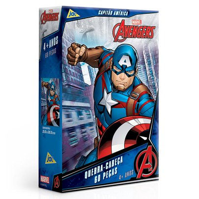 Quebra-Cabeça 60 Peças Vingadores Capitão América - Toyster