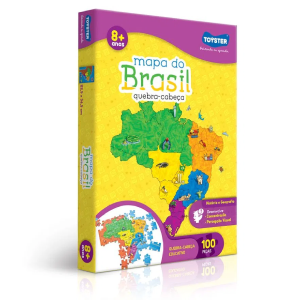 Quebra-Cabeça 100 Peças Mapa do Brasil - Toyster
