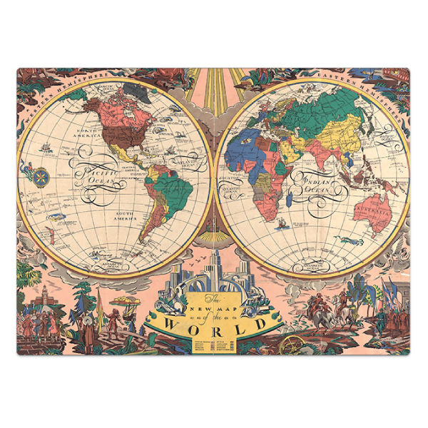 Quebra-Cabeça 1000 Peças O Novo Mapa do Mundo 1928 - Toyster