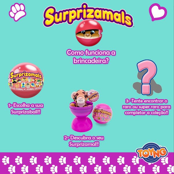 Mini Pelúcia Surpresa Surprizamals Série 2 - Toyng