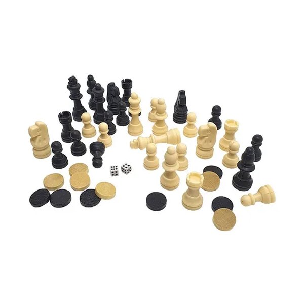 Jogo 3 em 1 Xadrez Dama e Gamão 29cm - Western