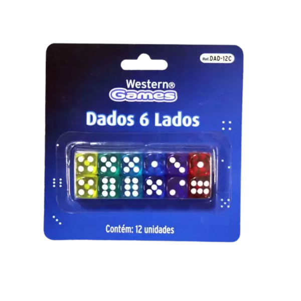 Jogo De Dados Com 12 Colorido 6 Lados - Western