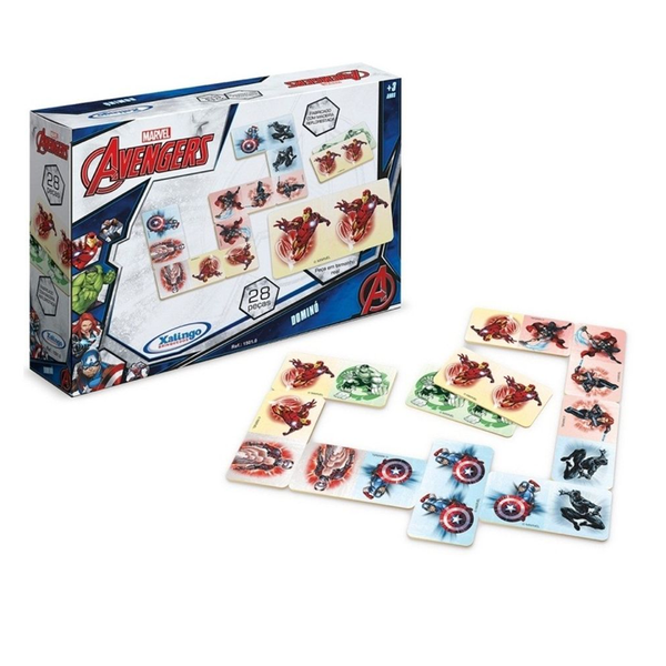 Jogo Dominó De Madeira 28 Peças Avengers - Xalingo