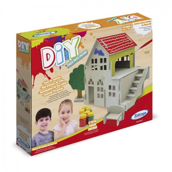 Quebra-Cabeça Casinha para Pintura 3D - Xalingo