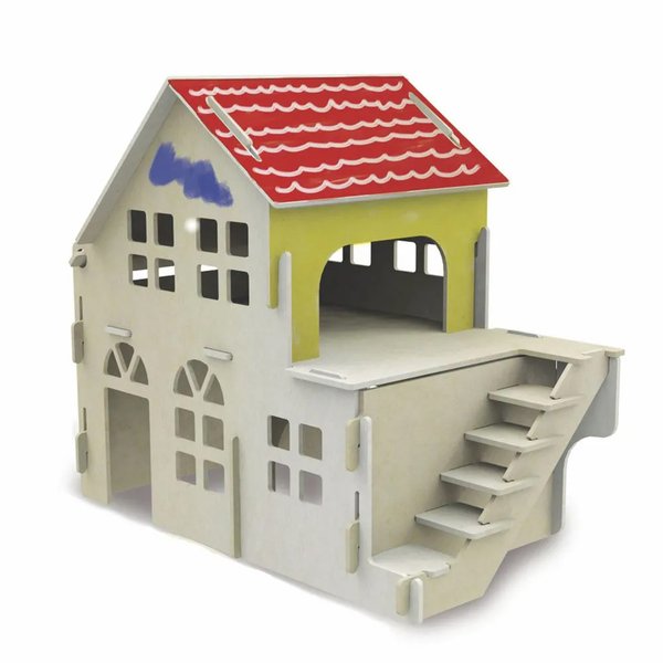 Quebra-Cabeça Casinha para Pintura 3D - Xalingo
