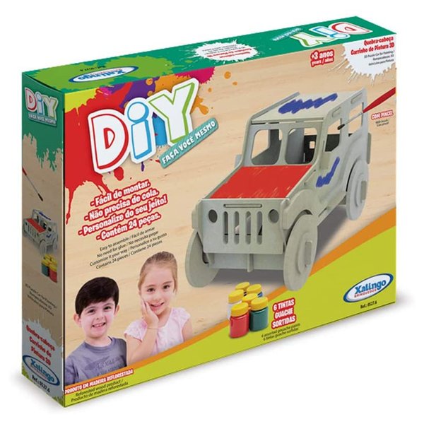 Quebra-Cabeça Carrinho para Pintura 3D - Xalingo