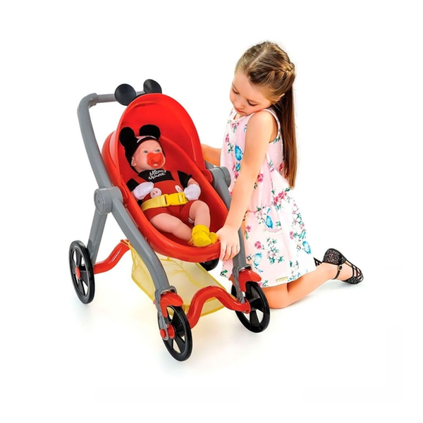 Carrinho de Boneca Classic Dolls Mickey Mouse - Roma
