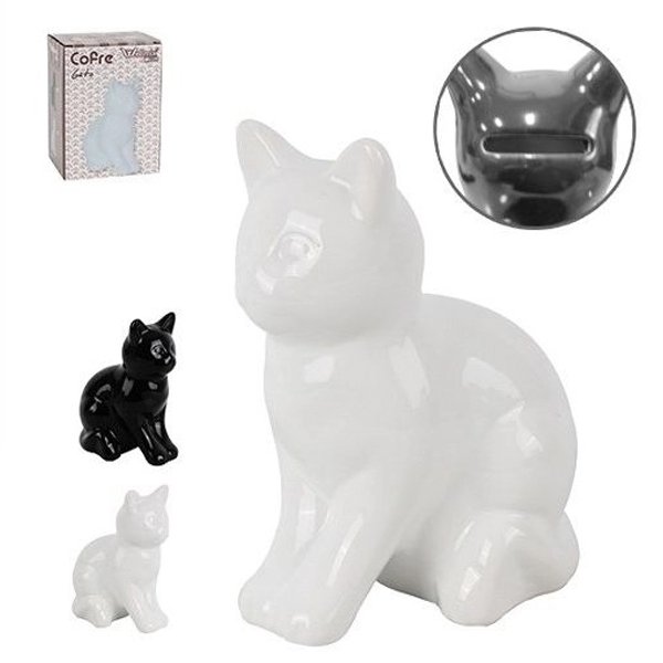 Cofre de Cerâmica Gato - Wellmix - Preto
