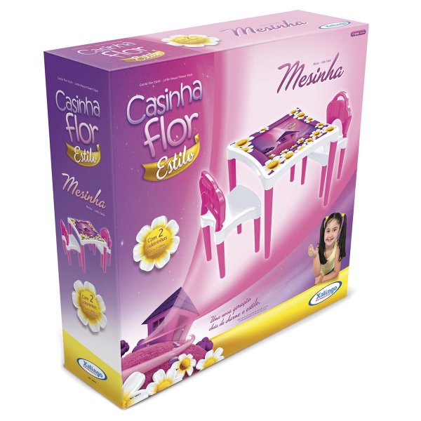 Mesinha E Cadeiras Casinha Flor - Xalingo