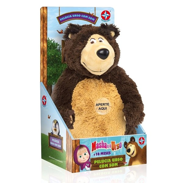 Pelúcia Urso com Som Masha e o Urso - Estrela