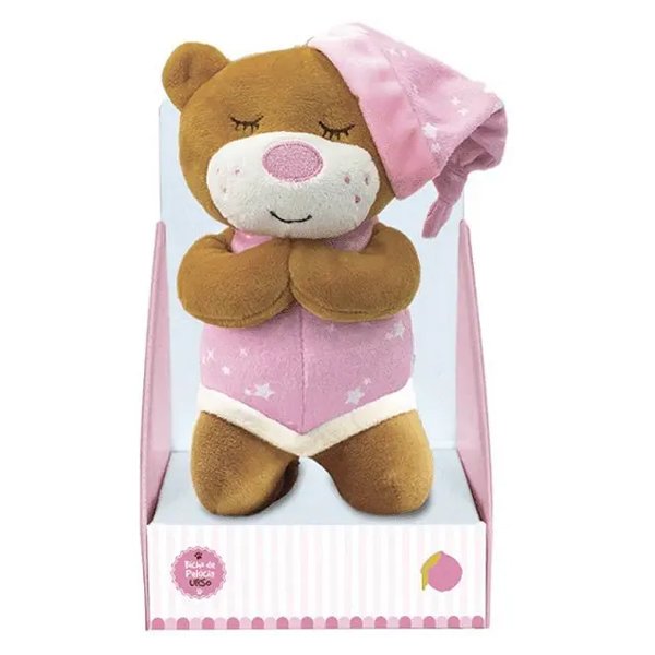 Urso de Pelúcia que Ora o Pai Nosso Rosa - Unik