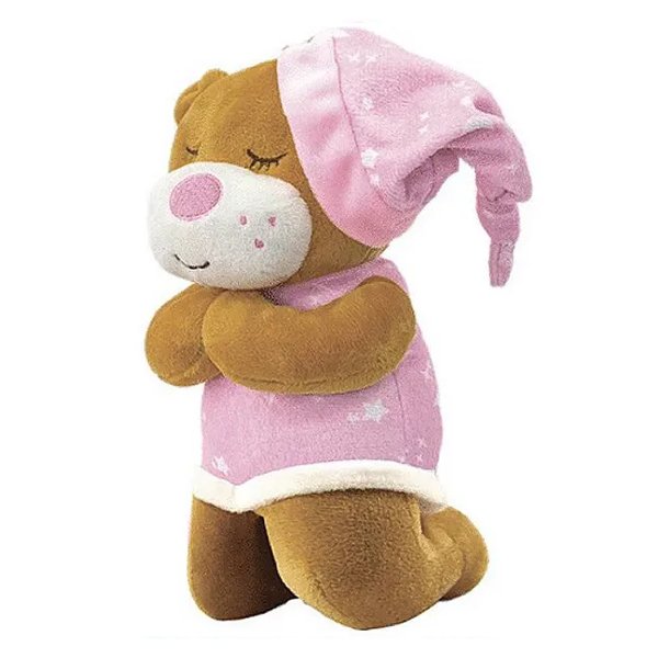 Urso de Pelúcia que Ora o Pai Nosso Rosa - Unik