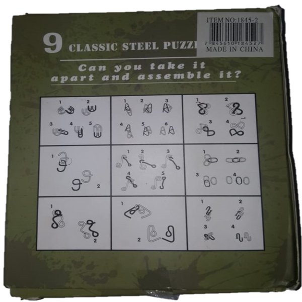 Kit Quebra Cabeça Puzzle de Metal Enigma c/ 9 Pç