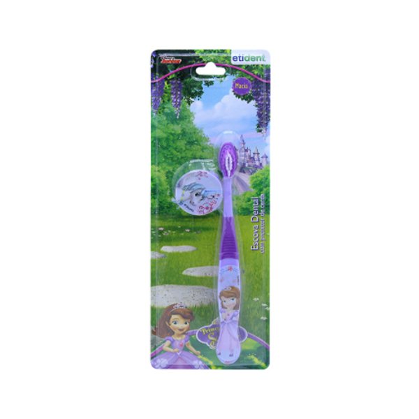 Escova Dental Infantil Princesinha Sofia com Capa - Etident