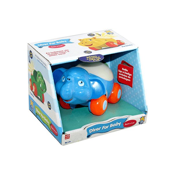 Bichinho Diver For Baby Som e Luz Elefante - Divertoys