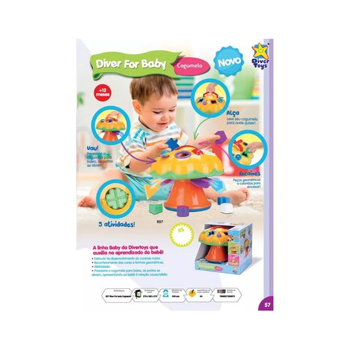 Cogumelo De Atividades Com Blocos Diver For Baby - Divertoys