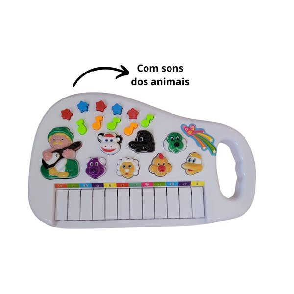 Teclado Musical Infantil Animais da Fazenda - Jmd Toys