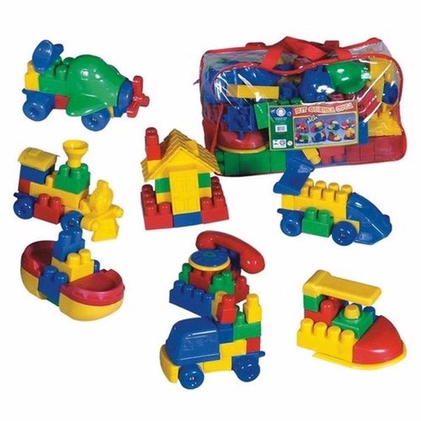 Blocos De Montar Kit Blokão Rosa 136 Peças - Kitstar