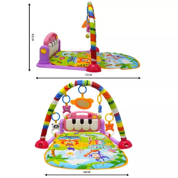 Tapete De Atividades Multifunções Ginásio Divertido Piano - Kitstar - Rosa