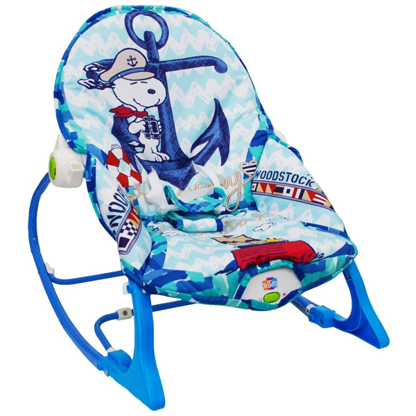Cadeira De Balanço Snoopy Peanuts Som - Pura Diversão - Azul