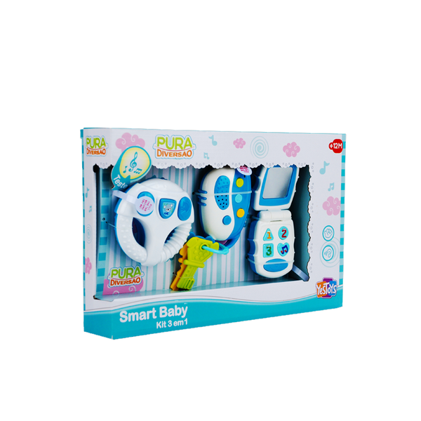 Kit Smart Baby 3 Em 1 - Pura Diversão - Azul