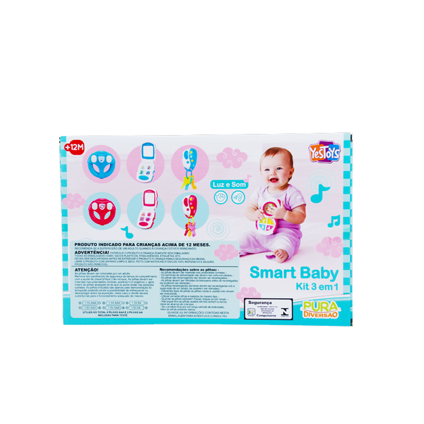 Kit Smart Baby 3 Em 1 - Pura Diversão - Azul
