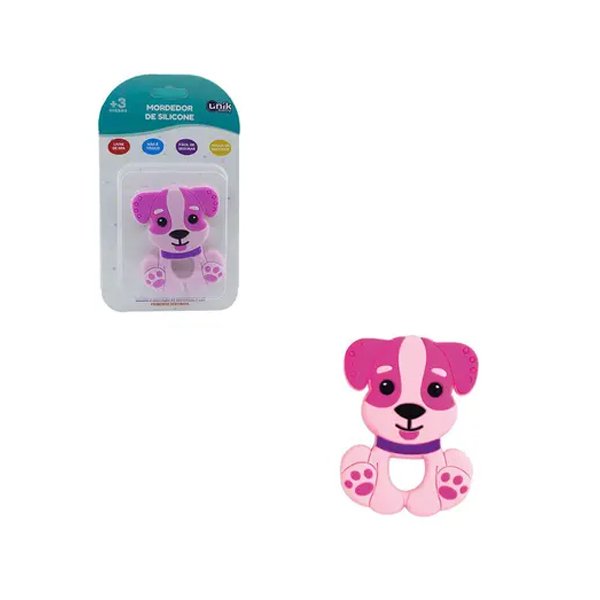 Mordedor de Silicone Rosa Cachorrinho - Unik