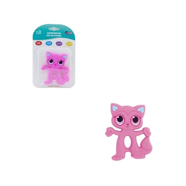 Mordedor de Silicone Rosa Gatinho - Unik
