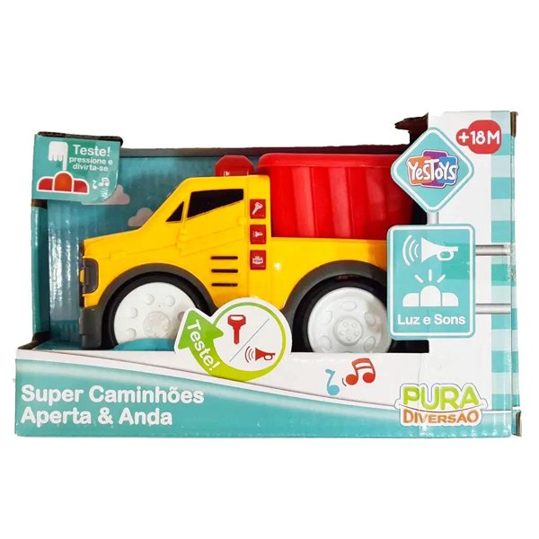 Brinquedo Super Caminhão De Carga Aperta E Anda - Winfun