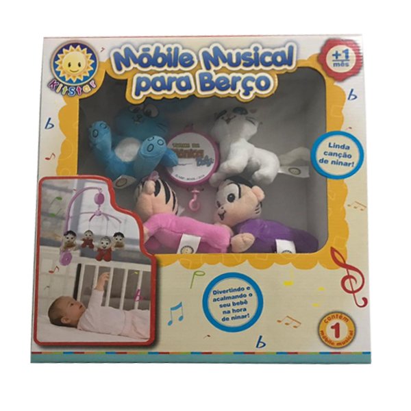 Móbile Giratório Musical Pelúcia Turma Da Mônica Baby Sansão Mingau - Kitstar