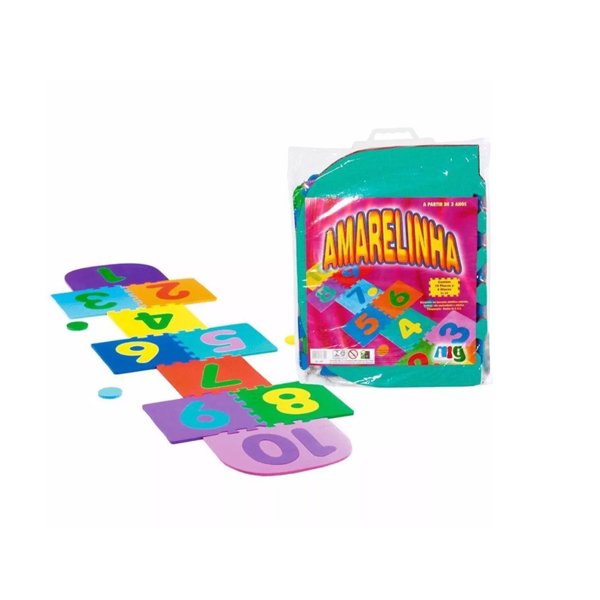 Tapete EVA Amarelinha 14 Peças - Nig Brinquedos