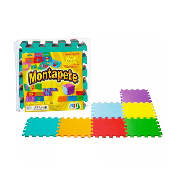 Tapete EVA Montapete Liso Colorido 9 Peças - Nig Brinquedos