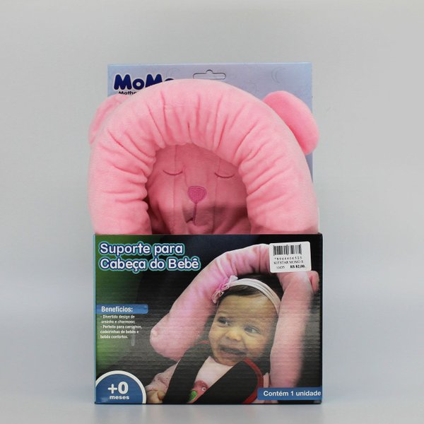 Suporte para cabeça de bebê Ursinho - KitStar - Rosa