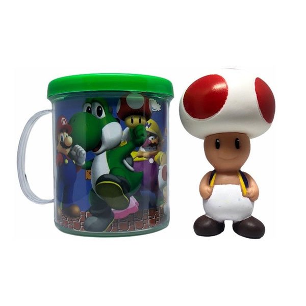 Caneca Super Mario com Boneco Toad - Ifcat